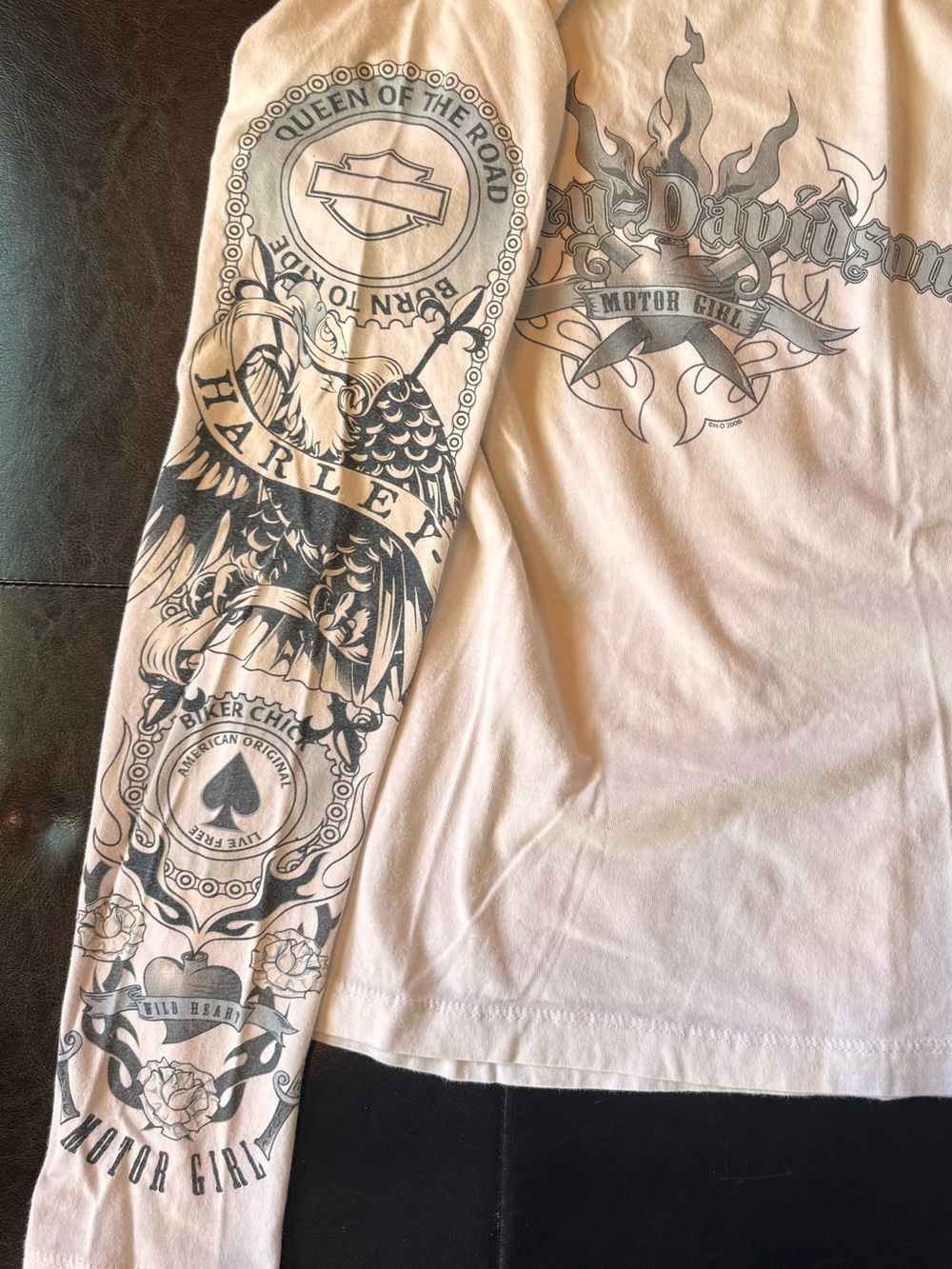 2006 Harley Davidson biker girl motorcycle chick vintage long sleeve small